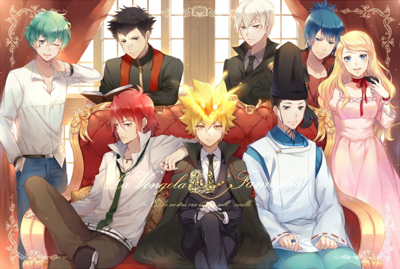 indoors, costume, representation, giotto, religion, group of people, Anime, lifestyles, people, daemon spade, sculpture, creativity, human representation