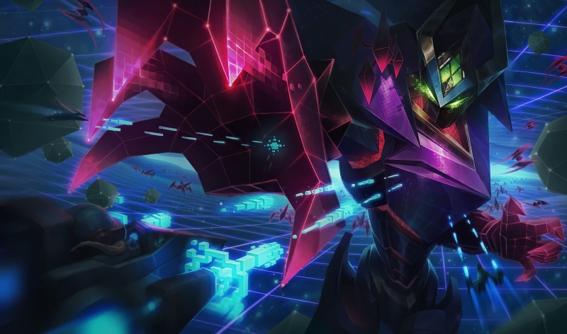 glowing, 1080P, pink color, long exposure, black, red, purple, scooter, League of Legends, Malzahar, close-up, complexity, illuminated, night, decoration
