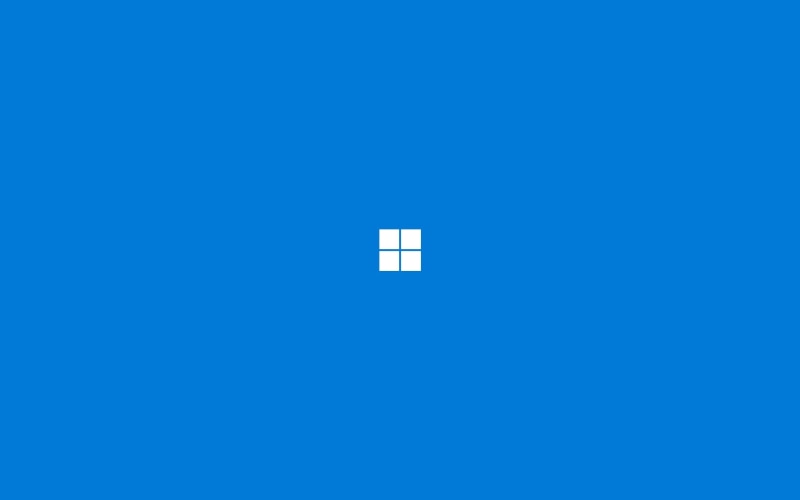 copy space, windows 10 microsoft windows operating systems minimalism logo simple background, low angle view, colored background, day, glowing, studio shot