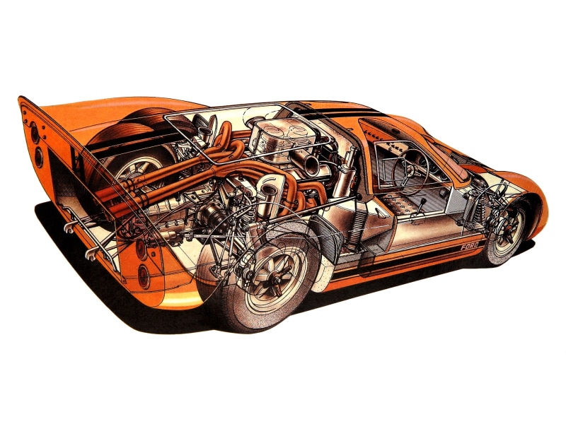 engine, ford, race, interior, supercar, 720P, racing, 1967, gt40, cutaway, mkiv