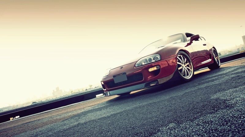cars, 1080P, automotive, toyota, supercars, supra, outdoors, exotic, red, turbo, black, mkiv, automobiles, sports, vehicles