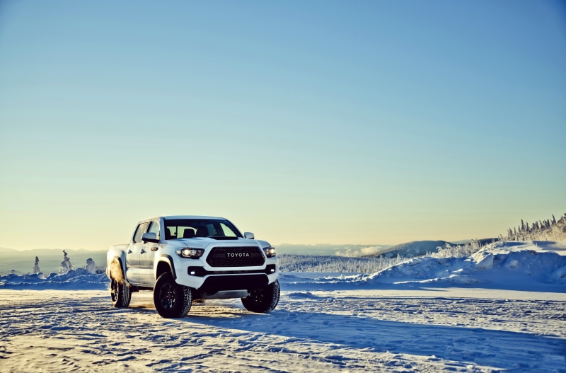 sunlight, nature, sunny, toyota tacoma trd 4k high defination, winter, no people, snow, mountain range, scenics - nature, mode of transportation, car, copy space