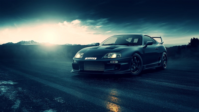 nature, journey, no people, on the move, luxury, sunlight, speed, cloud - sky, motor vehicle, transportation, 1080P, Toyota Supra, sky, road, mode of transportation