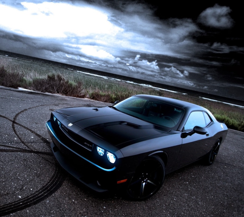 luxury, cloud - sky, black, coupe, outdoors, land, environment, 720P, road, transportation, mode of transportation, non-urban scene, field, stationary