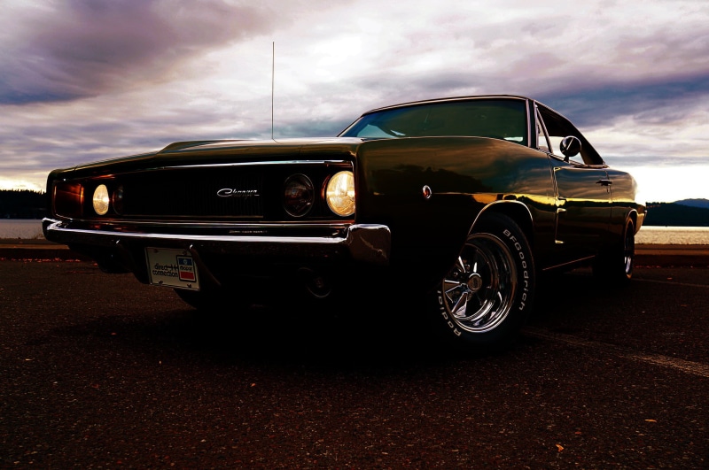 city, elegance, cloud - sky, antique, r/t, collectors Car, stationary, the charger, nature, charger, black Color, land Vehicle, coupe, street, headlight