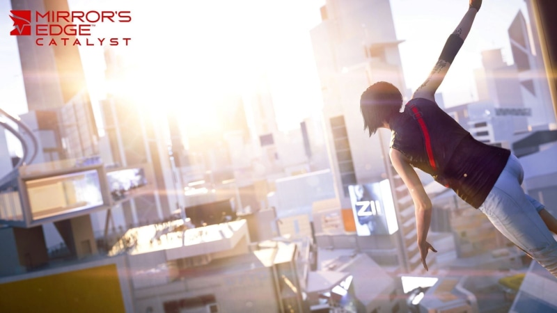 outdoors, one person, window, men, lifestyles, poster, mirror, s, video games, Mirrors Edge, working, building exterior, architecture, edge, day, standing