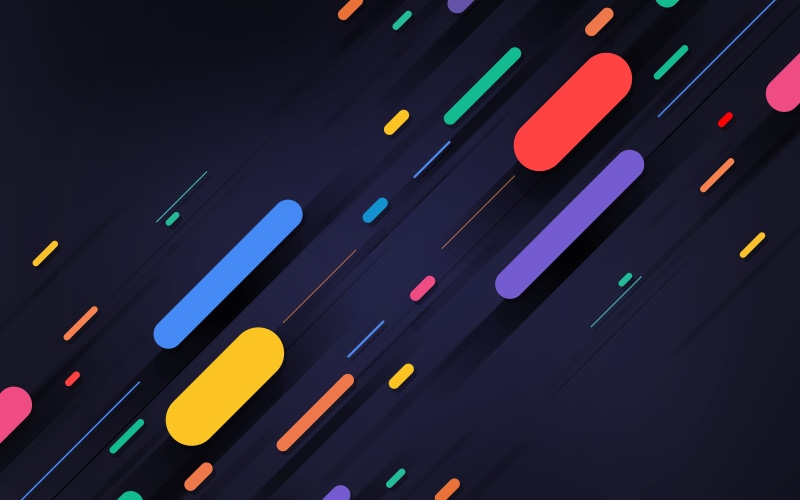 Colorful, HD, black, dresser, Shapes, Dark background, pink, wooden, Multicolor, 2K