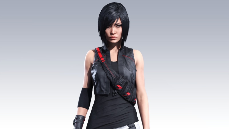 copy space, front view, tank, casual clothing, standing, hairstyle, beautiful woman, fashion, one person, Mirrors Edge, studio shot, looking