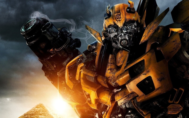 bumblebee, space, Transformers, hd, dark, 1080P, art, x, camaro, chevrolet, moons, moon