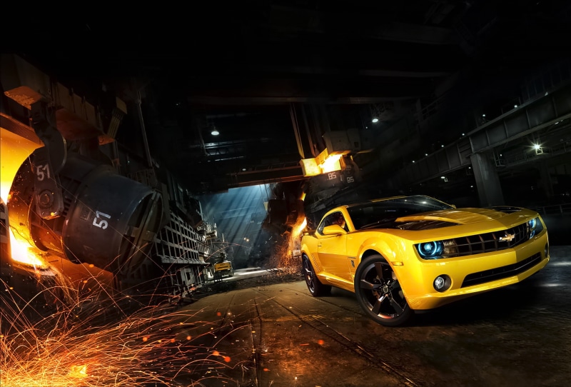Chevrolet, Sparks, Camaro, Muscle, Front, Car, 1080P, Bumblebee, Yellow