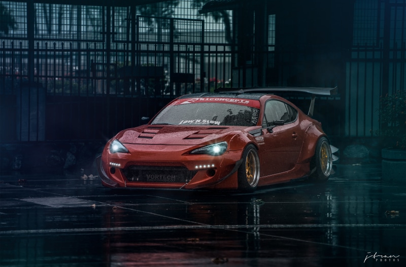 car, new, brz, sports, headlight, red, mode of transportation, sports Race, mode of Transport, rain, compact Car, retro styled, small, land Vehicle, transportation