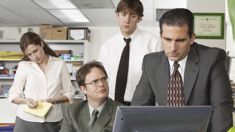 John Krasinski, Jim Halpert, Dwight Schrute, Michael Scott, Steve Carell, TV Show, The Office (US), Jenna Fischer, 1080P, Pam Beesly, Rainn Wilson