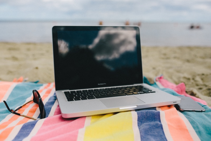 tech, communication, blanket, outdoors, nature, connection, together, sea, close-up, wireless Technology, water, holiday, trip, focus on foreground, beach