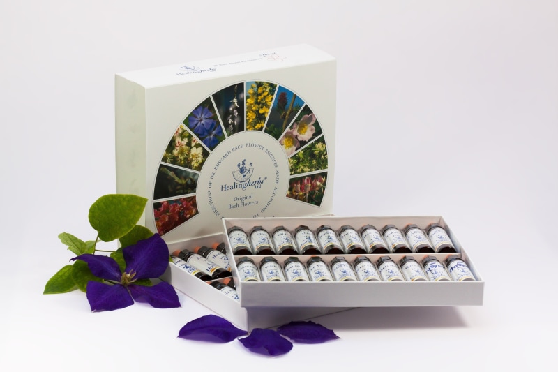 retro styled, no people, slipcase, flowering plant, alternative, homeopathy, bottle, glass, alternative medical, edward bach, flower essences, medical