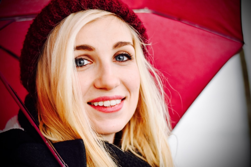 blond hair, positive emotion, red, young adult, blonde, headshot, emotion, eyes, human face, france, beauty, young women, women, hair, looking at camera
