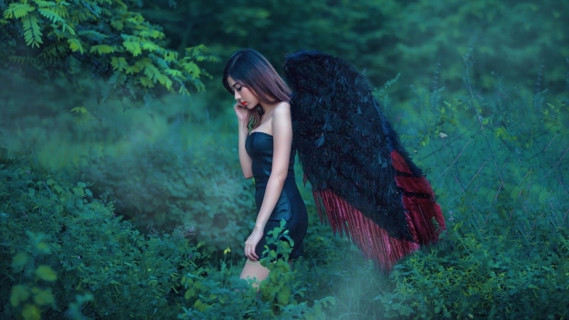 Fantasy, Angel, Wings, Sad, Woman, 1080P, Girl, Asian, Women