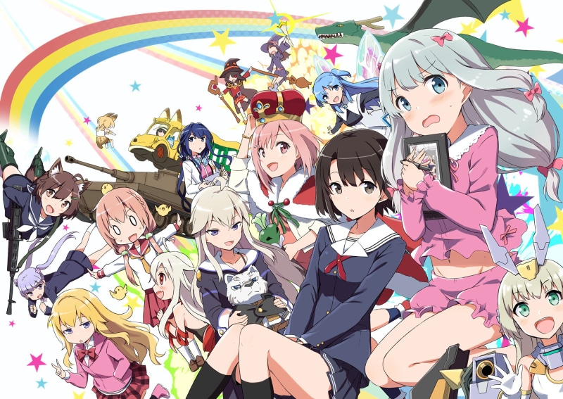 group of people, multi colored, Crossover, Masamune-kun no Revenge, young adult, Kobayashi-san Chi no Maid Dragon, Strike Witches, creativity, adult, Sakura Quest