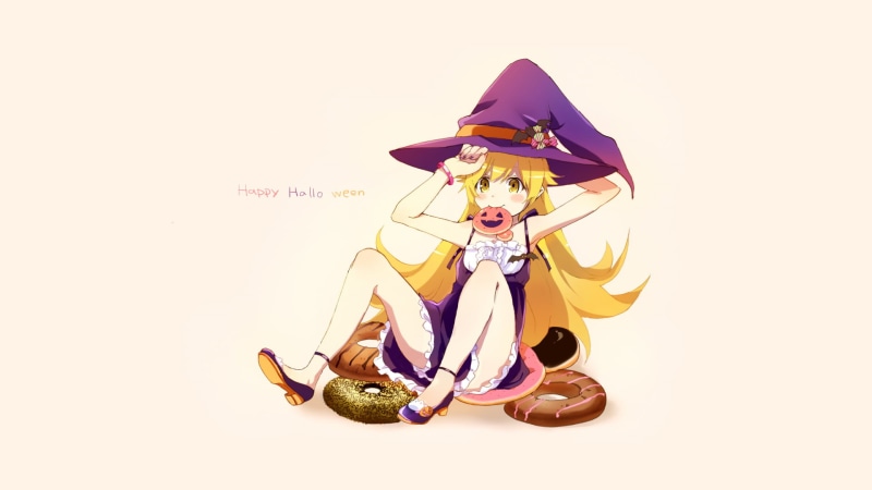 cute, celebration, backgrounds, Oshino Shinobu, one person, girl, gesturing, anime, full length, costume, fun, haired, indoors, men, clothing, cultures
