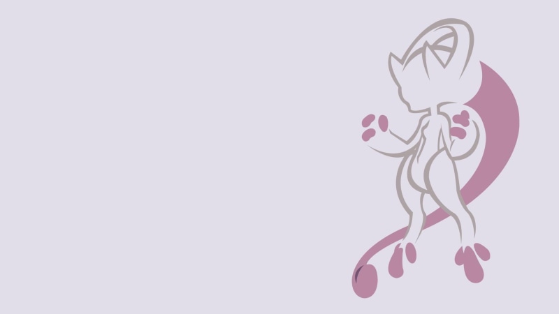 anime, 1080P, mewtwo, simple, simple background, minimalism, background