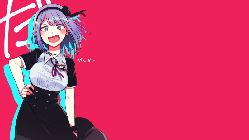 adult, looking at camera, young adult, hairstyle, Dagashi Kashi, 1080P, young women, fashion, colored background, beautiful people, anime girls, beauty
