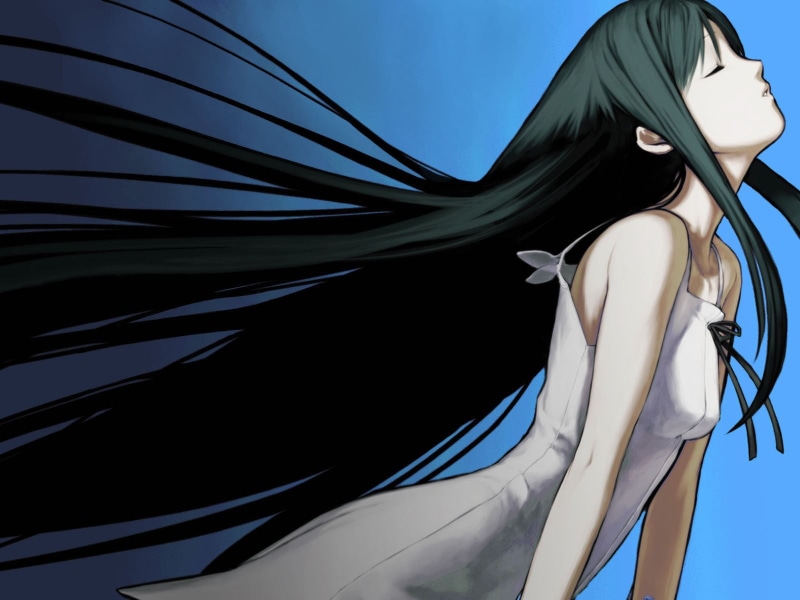 human representation, sky, Saya no Uta, art and craft, sunlight, statue, sculpture, female likeness, clear sky, nature, representation, creativity, 720P