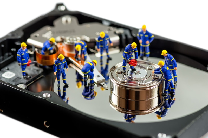 studio shot, healthcare and medicine, close-up, indoors, white background, electrical equipment, industry, machinery, equipment, blue, repairing, 4K, doll cleaning hard drives