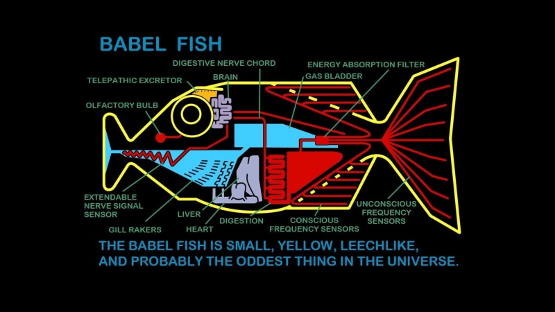 The Hitchhikers Guide to the Galaxy, diagram, Artistic, Fish, Movie, babel, 1080P