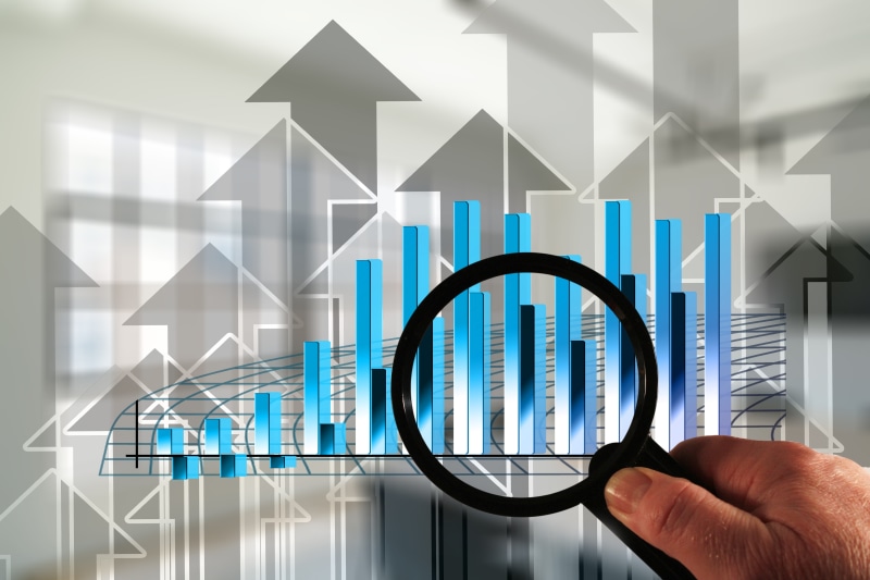 scrutiny, chart, indoors, digital composite, process, analyzing, startup, bar, analysis, shape, net profit, body part, business world, growth, profit, human hand