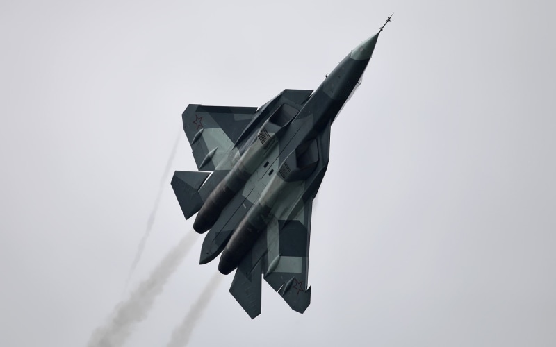 1080P, nature, fighter plane, speed, day, motion, copy space, PAK FA, military, clear sky, mid-air, flying, Sukhoi, on the move, Sukhoi T-50, airplane