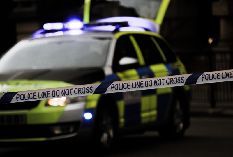 security, police tape, no people, parked, protection, aggression, social issues, police, illuminated, sign, vehicle, automobile, blur, night, parking, crime scene