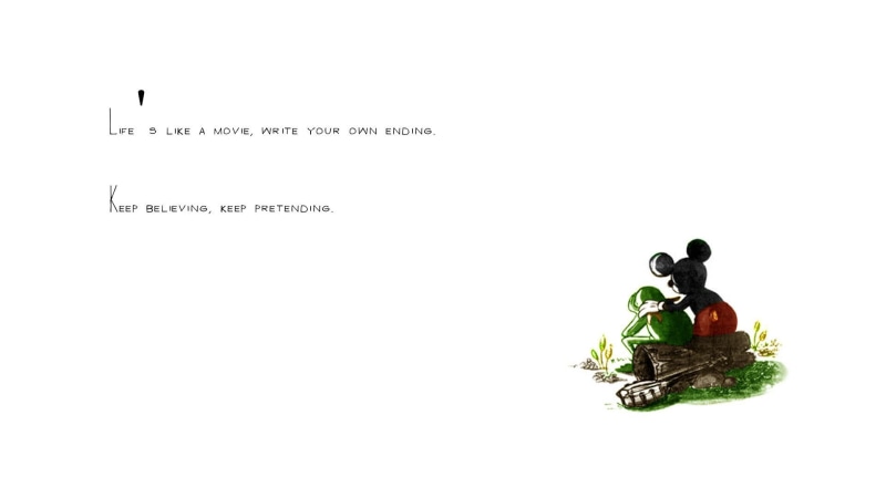 life, mouse, quote, 1920x1080, 1080P, illustration, mickey, movie, quotes, believing