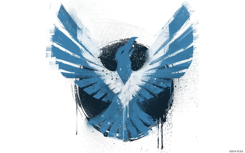 inFAMOUS: Second Son, Logo, day, pattern, paint, winter, indoors, Bird, copy space, white background, cold temperature, window, nature, studio shot, broken