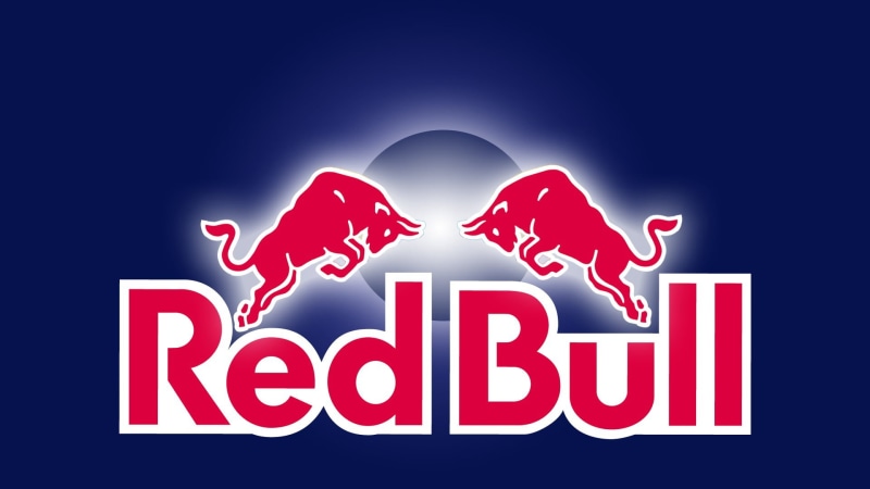 people, sign, heart shape, text, Red Bull, brightly lit, blue background, red, success, technology, glowing, business, emotion, creativity, studio shot