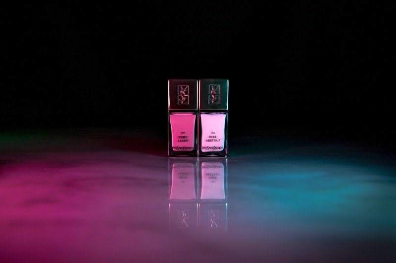 bottle, reflection, nail lacquer, security, saint laurent, technology, leisure games, 5K, neon lights, lipstick, design, close-up, brands, number, digital composite