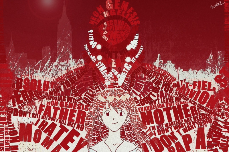 Neon Genesis Evangelion, anime, decoration, backgrounds, pattern, positive emotion, number, emotion, art and craft, architecture, craft, creativity, Asuka Langley Soryu