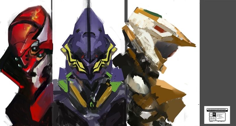 Neon Genesis Evangelion, EVA Unit 02, EVA Unit 01, 1080P, collage, anime, EVA Unit 00
