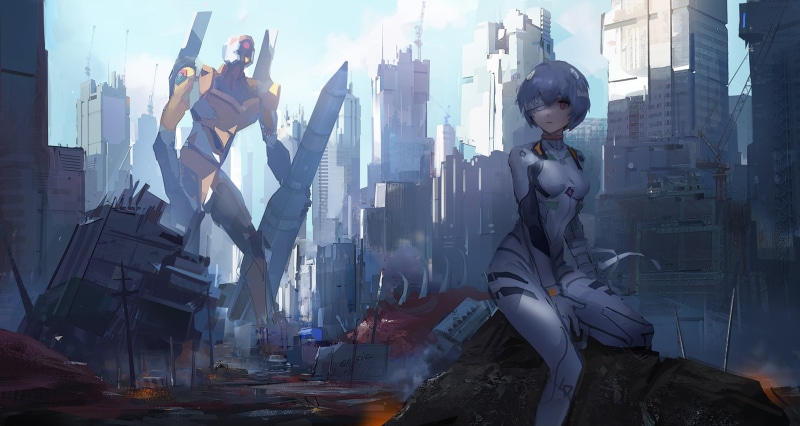 anime, anime girls, Neon Genesis Evangelion, 1080P, Ayanami Rei, Qosic, EVA Unit 00