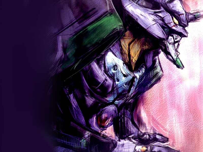day, close-up, disguise, drawing - art product, human representation, 1080P, art and craft, purple, no people, wall - building feature, Neon Genesis Evangelion
