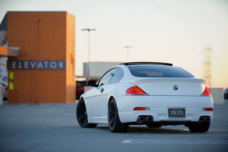4K, e63, e, m6, series, m, elevator, white, bmw, white tail of parking, roof