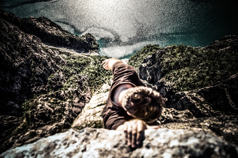 real people, mountains, 2K, rock climbing, sea, motion, water, rock, nature, rock - object, landscape, men, casual clothing, outdoors, solid, sunlight