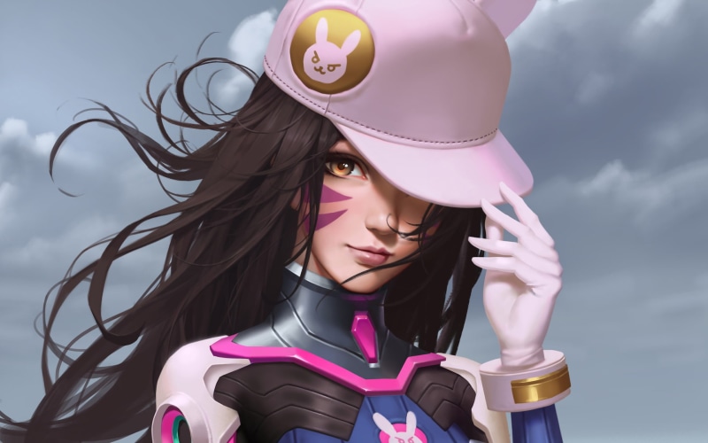 Dva, Fant, 1080P, art, Overwatch