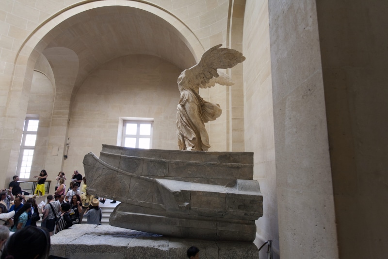 France, statue, human, history, real people, sculpture, flagstone, Museum, architecture, Nike of Samothrace, built structure, creativity, male likeness