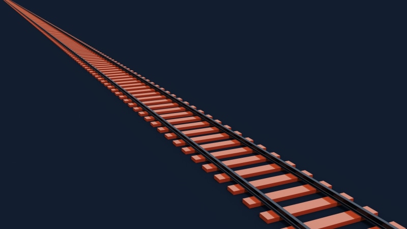 copy space, arts culture and entertainment, railway train abstract orange render cgi blender modern simple minimalism 3d digital art simple background