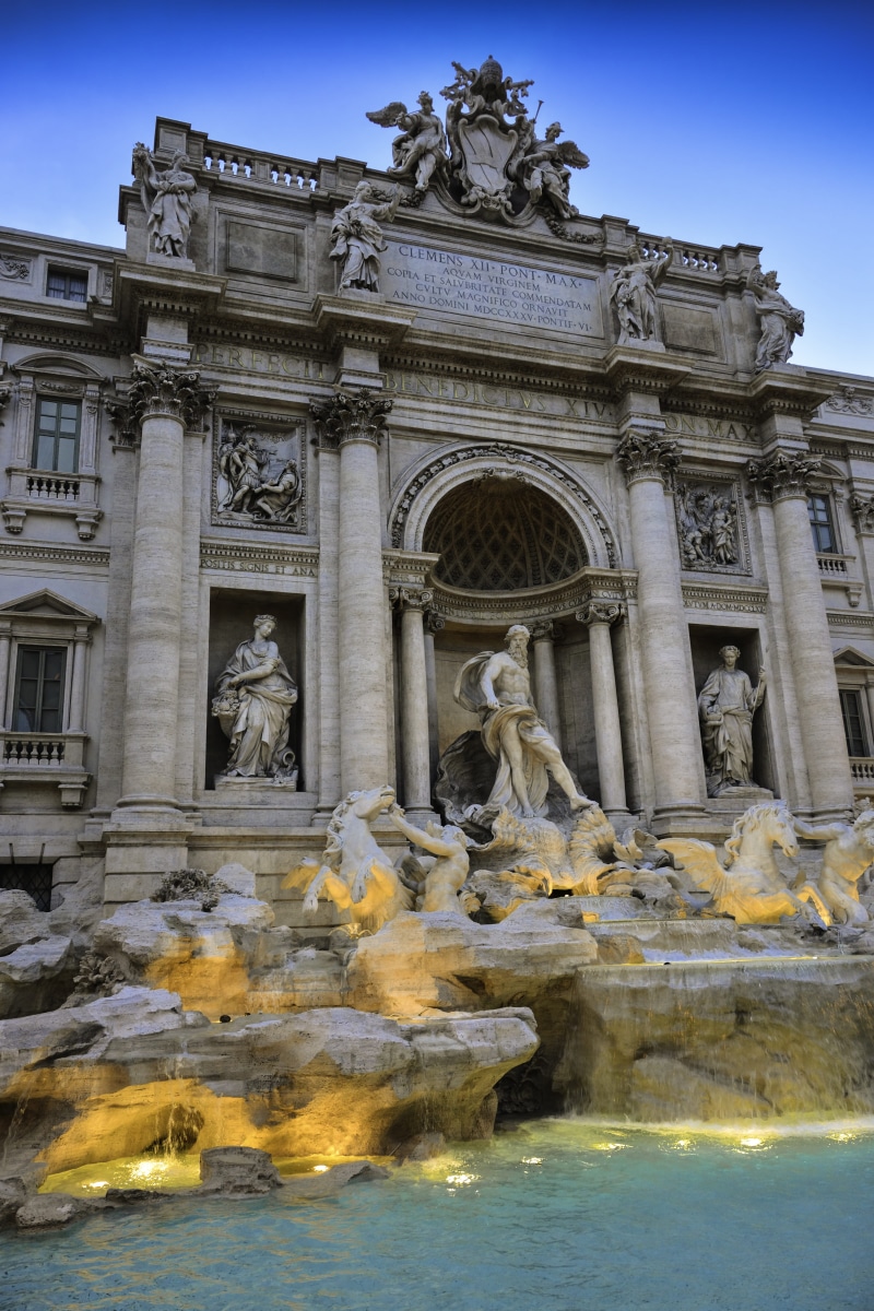 city, Rome, nature, culture, di trevi, fontana, building exterior, representation, no people, 5K, baroque, famous, water, landmark, europe, Di, outdoors