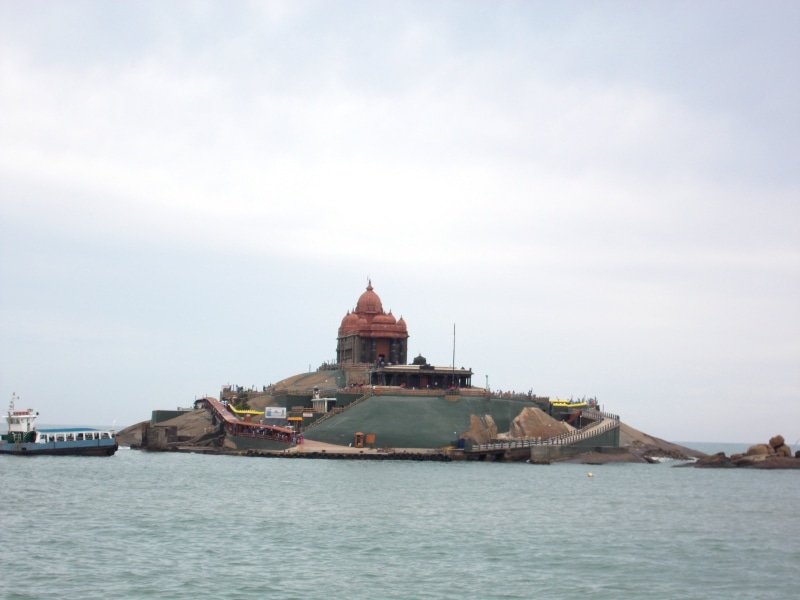 kanyakumari, spire, travel, water, sky, building exterior, building, nature, belief, travel destinations, tamilnadu, built structure, monument, no people