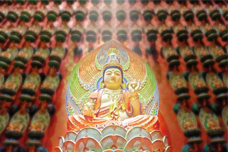 Buddhist, statue, close-up, built structure, spirituality, human representation, indoors, creativity, 1080P, Buddha, day, culture, pattern, figurine, god