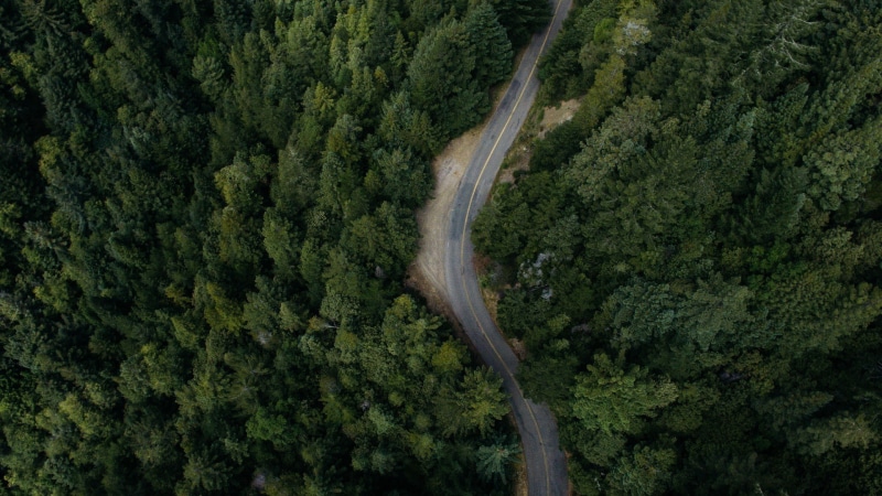 beauty in nature, transportation, road, environment, landscape, curve, flowing water, aerial view, no people, land, scenics - nature, nature, outdoors