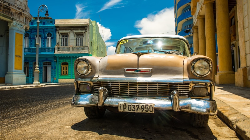 nature, mode of transportation, day, street view, vintage car, architecture, transportation, retro styled, 4K, antique car, vehicle, car, chevrolet, blue