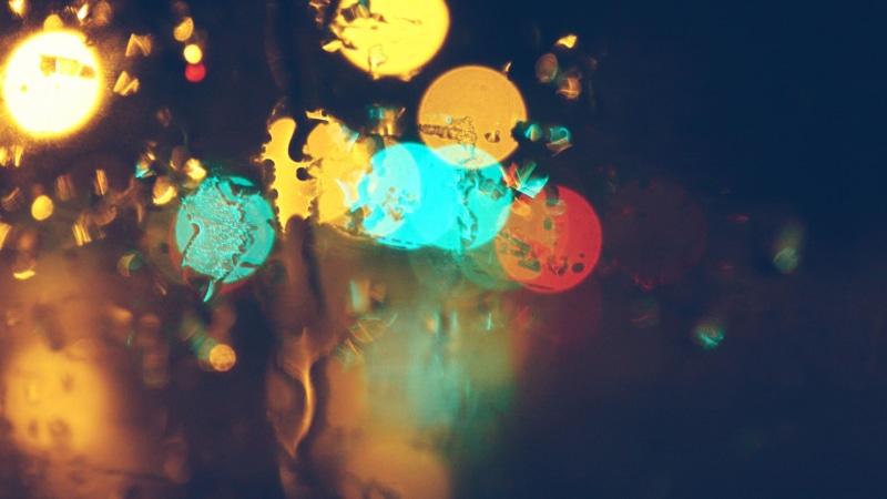 no People, water, celebration, nature, holiday, blue, cultures, red, yellow, christmas, defocused, multi Colored, light - Natural Phenomenon, bright, water on glass