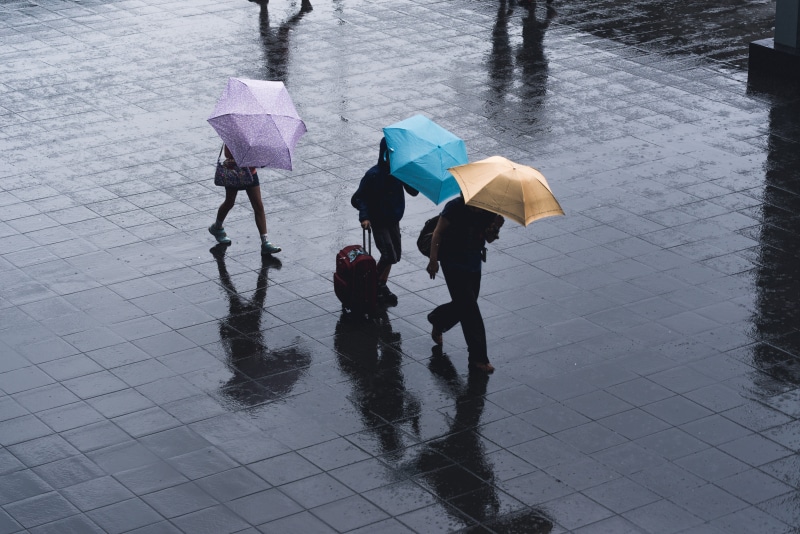 lifestyles, security, sky, color, real people, street, 5K, water, photography, outdoors, umbrellas, walking, wet, umbrella, nature, adult, city, women
